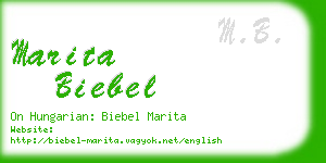 marita biebel business card